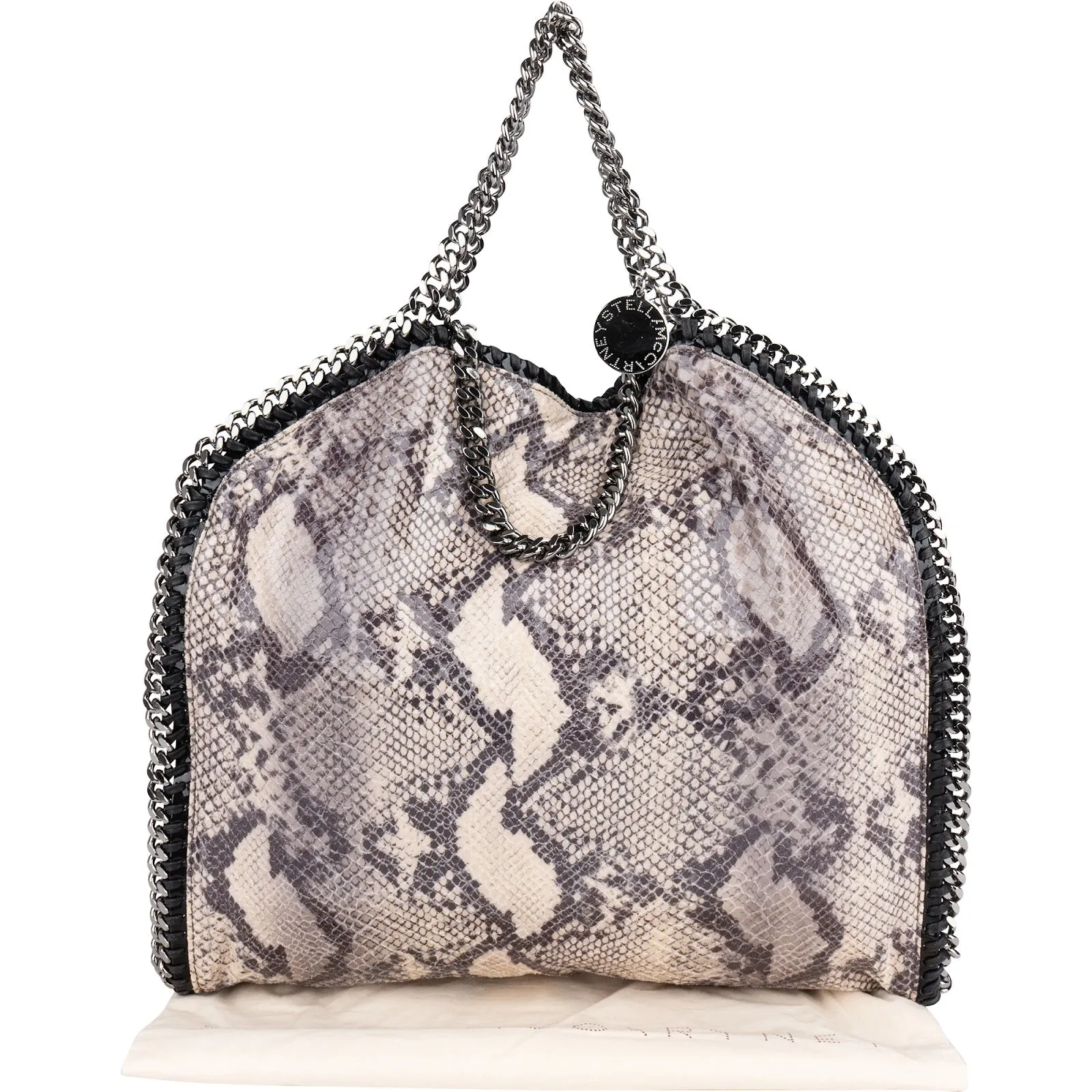 Stella McCartney Python Print Falabella Fold Over Tote Shoulder Bag